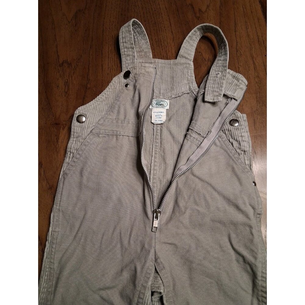 Vintage Izod Lacoste Coveralls Baby Toddler Sz 24M Denim/Corduroy Gray Zip - Picture 6 of 10